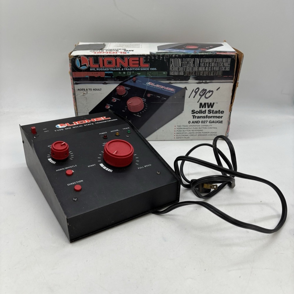 LIONEL MW Solid State Transformer 0 AND 027 GAUGE 6-4690 & paperwork box